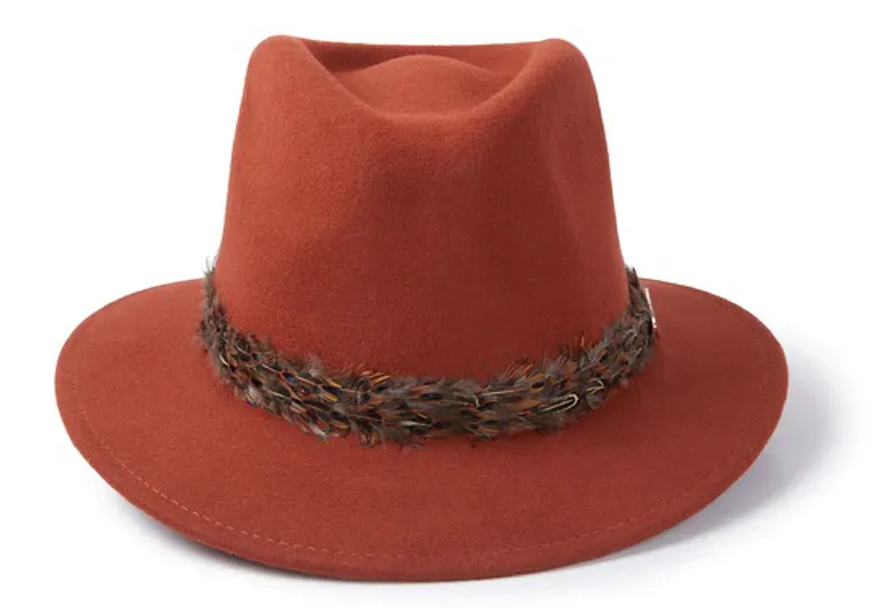 Hicks and Brown Suffolk Fedora Pheasant Wrap - Cinnamon-1